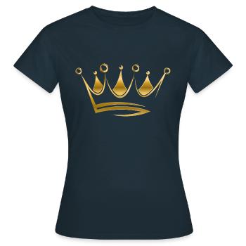 Goldene Krone - Frauen T-Shirt - Navy - Vorne - AI Model Female 172 dark (172cm)