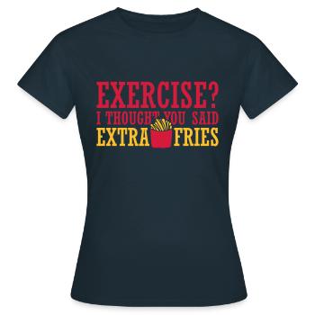 Exercice Extra Fries Citation - T-shirt Femme - marine - Devant - AI Model Female 172 dark (172cm)