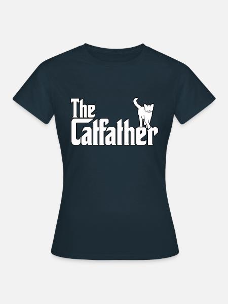 Katzen Fan Katzen Papa Katzen Parodie Katze - Dame-T-shirt - marineblå