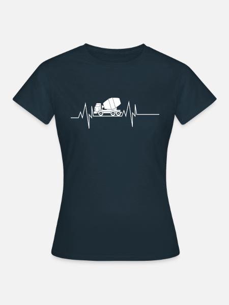 Cement Mixer Hartslag - Vrouwen T-shirt - navy