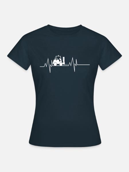 Gabelstapler Herzschlag - Frauen T-Shirt - Navy