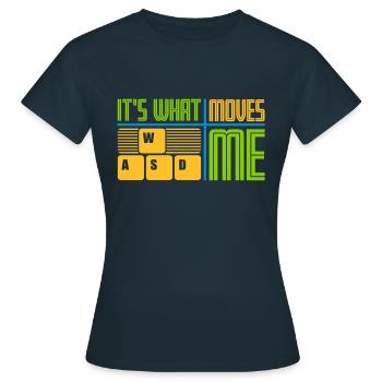 c’est ce qui m’émeut - T-shirt Femme - marine - Devant - AI Model Female 172 dark (172cm)