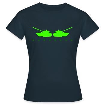 panzer - Frauen T-Shirt - Navy - Vorne - AI Model Female 172 dark (172cm)