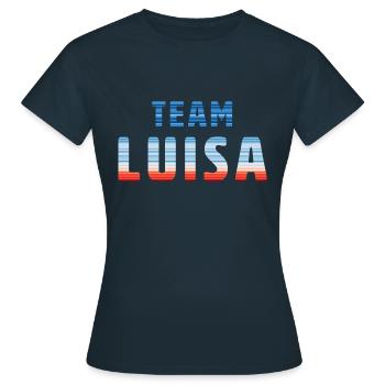 Team Luisa | Warming Stripes - Frauen T-Shirt - Navy - Vorne - AI Model Female 172 dark (172cm)