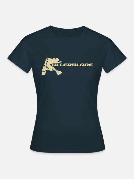 rollerblader silhouette hell - Frauen T-Shirt - Navy