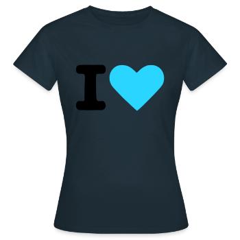 I love - Frauen T-Shirt - Navy - Vorne - AI Model Female 172 dark (172cm)
