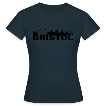 Bristol England capital skyline UK - T-shirt Femme - marine - Devant - AI Model Female 172 dark (172cm)