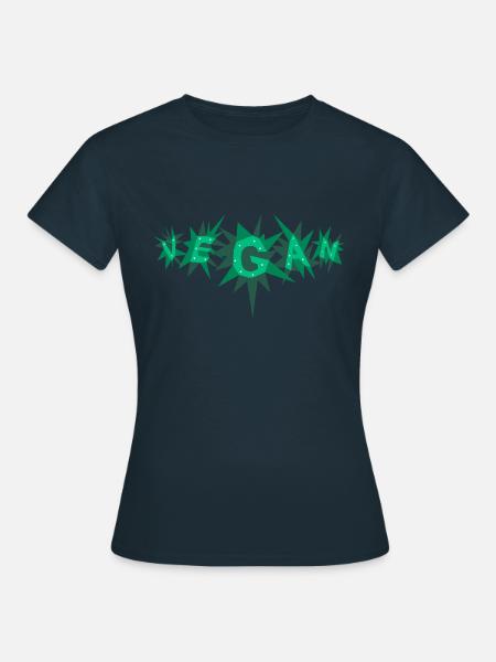vegan stars green - Frauen T-Shirt - Navy