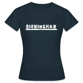 Birmingham - Frauen T-Shirt - Navy - Vorne - AI Model Female 172 dark (172cm)