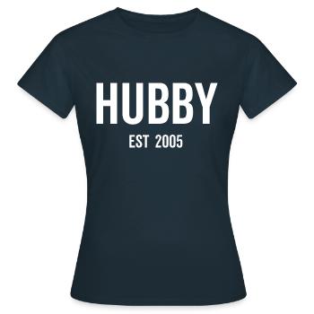 Hubby Est 2005 - Women's T-Shirt - navy - Front - AI Model Female 172 dark (172cm)