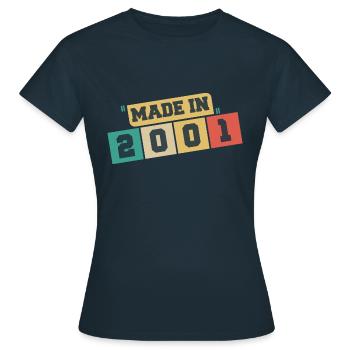 2001 Geburtstag 2001 Jahrgang 2001 Geburtstag - Frauen T-Shirt - Navy - Vorne - AI Model Female 172 dark (172cm)