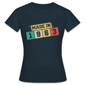 1963 Birthday 1963 Born in 1963 Birthday - Women's T-Shirt - navy - Front - AI Model Female 172 dark (172cm)