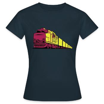 Ferroviaire fret locomotive - T-shirt Femme - marine - Devant - AI Model Female 172 dark (172cm)