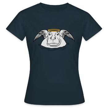 engel lieb gut fluegel heiligenschein ri - Frauen T-Shirt - Navy - Vorne - AI Model Female 172 dark (172cm)
