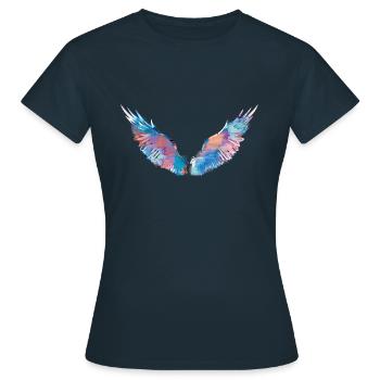 angelwings,flügel,aquarell,rot,engelsflügel - Frauen T-Shirt - Navy - Vorne - AI Model Female 172 dark (172cm)