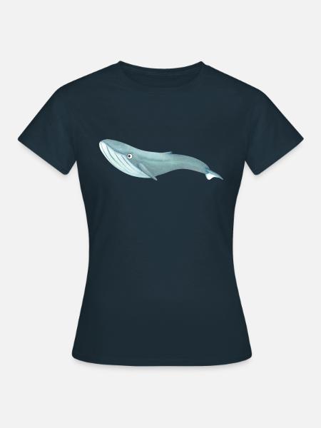 Der lustige Blauwal - Frauen T-Shirt - Navy