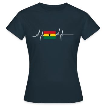 Drapeau du Ghana battement de cœur - T-shirt Femme - marine - Devant - AI Model Female 172 dark (172cm)