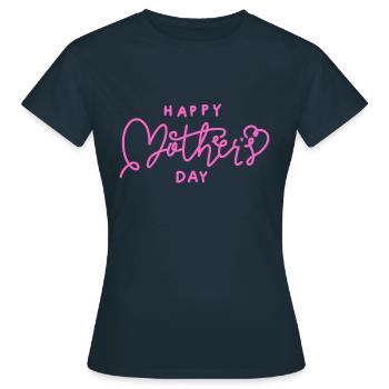 Happy Mom - Frauen T-Shirt - Navy - Vorne - AI Model Female 172 dark (172cm)