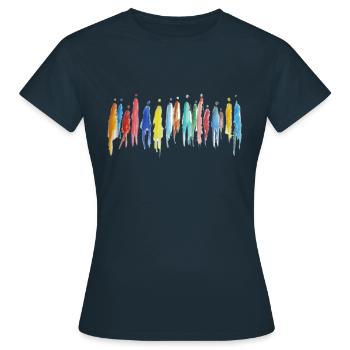 crowd - Menschengruppe - Frauen T-Shirt - Navy - Vorne - AI Model Female 172 dark (172cm)