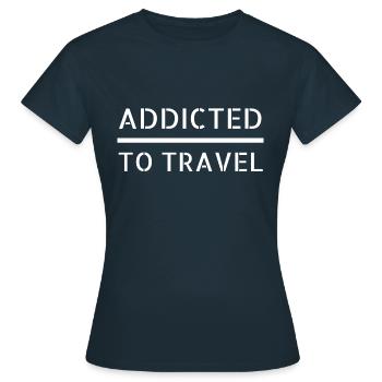 Travel - addicted to travel - T-shirt Femme - marine - Devant - AI Model Female 172 dark (172cm)