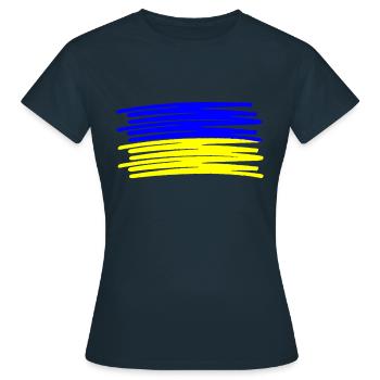 Ukraine Stroke Brush Stroke - Women's T-Shirt - navy - Front - AI Model Female 172 dark (172cm)