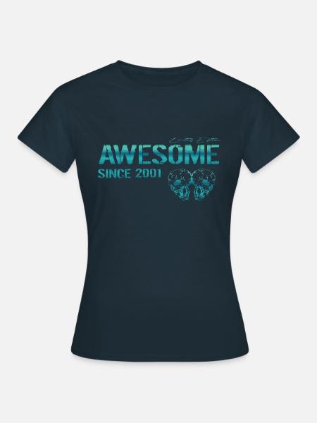 Awesome since 2001 Geschenk - Frauen T-Shirt - Navy
