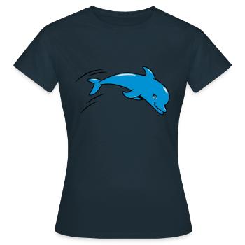 delfin doux amour - T-shirt Femme - marine - Devant - AI Model Female 172 dark (172cm)