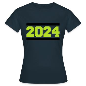 2024 - Women's T-Shirt - navy - Front - AI Model Female 172 dark (172cm)
