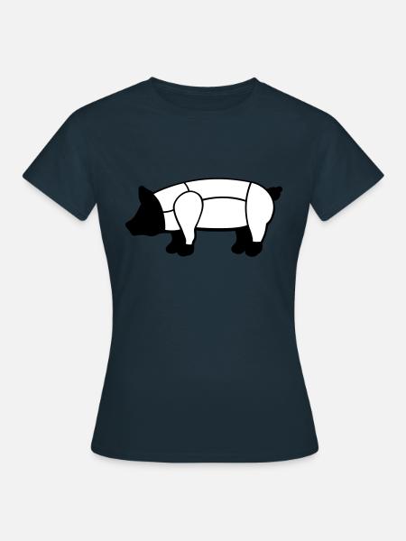 Schweinefleisch - Frauen T-Shirt - Navy
