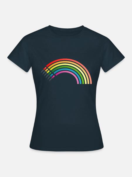 Regenbogen LED - Frauen T-Shirt - Navy