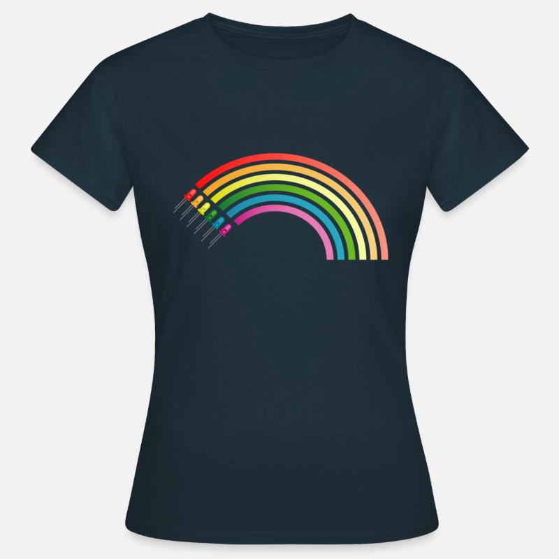 Regenbogen LED - Frauen T-Shirt - Navy
