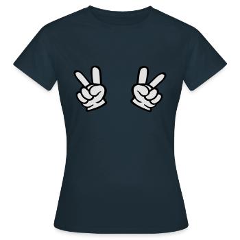 mains victoire - T-shirt Femme - marine - Devant - AI Model Female 172 dark (172cm)