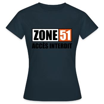 ZONE 51 - T-shirt Femme - marine - Devant - AI Model Female 172 dark (172cm)