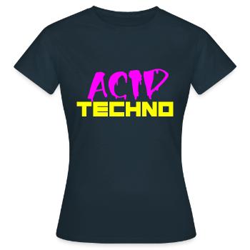 techno acide - T-shirt Femme - marine - Devant - AI Model Female 172 dark (172cm)