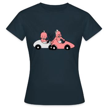 accident, accident, conduire, dommage, conduite, c - T-shirt Femme - marine - Devant - AI Model Female 172 dark (172cm)