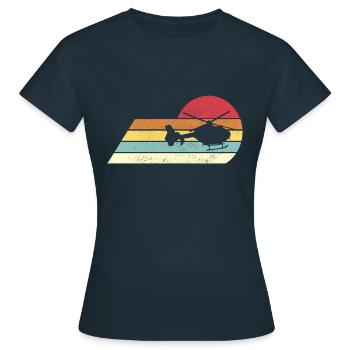 Helicopter Pilot Gift Rétro Hélicoptère - T-shirt Femme - marine - Devant - AI Model Female 172 dark (172cm)
