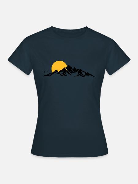 Landschaft - Berge Sonne - Frauen T-Shirt - Navy