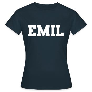Nom - Emil - T-shirt Femme - marine - Devant - AI Model Female 172 dark (172cm)