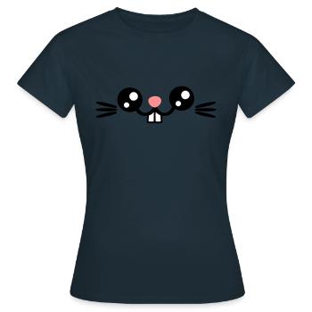 Easter presents cute bunny face / bunny teeth - Women's T-Shirt - navy - Front - AI Model Female 172 dark (172cm)