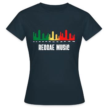 Radio "Reggae Musik" rasta - Frauen T-Shirt - Navy - Vorne - AI Model Female 172 dark (172cm)