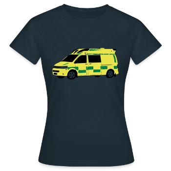 Krankenwagen - Frauen T-Shirt - Navy - Vorne - AI Model Female 172 dark (172cm)