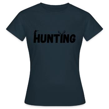 Hunting - Frauen T-Shirt - Navy - Vorne - AI Model Female 172 dark (172cm)