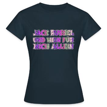lustiger spruch trinken kann spuren enthalten - Frauen T-Shirt - Navy - Vorne - AI Model Female 172 dark (172cm)