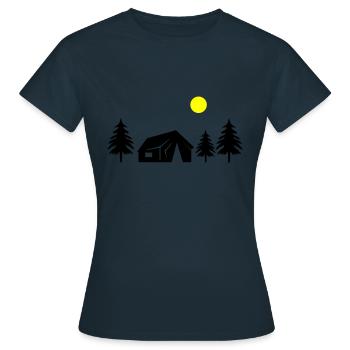 cabane dans la forêt - T-shirt Femme - marine - Devant - AI Model Female 172 dark (172cm)