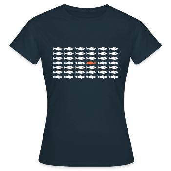 Contre le courant - T-shirt Femme - marine - Devant - AI Model Female 172 dark (172cm)