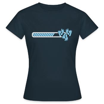 Une femme triplette charge bébé enceinte - T-shirt Femme - marine - Devant - AI Model Female 172 dark (172cm)