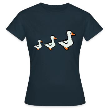 Pixel Ducks - Women's T-Shirt - navy - Front - AI Model Female 172 dark (172cm)