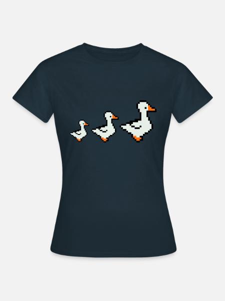 pixel enten - Frauen T-Shirt - Navy