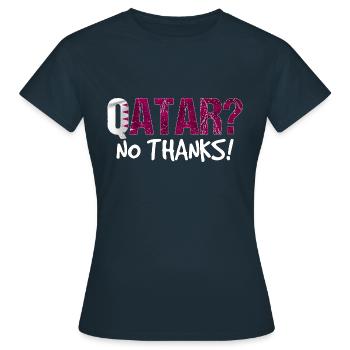 Katar Boykott Flagge Geschenk - Frauen T-Shirt - Navy - Vorne - AI Model Female 172 dark (172cm)