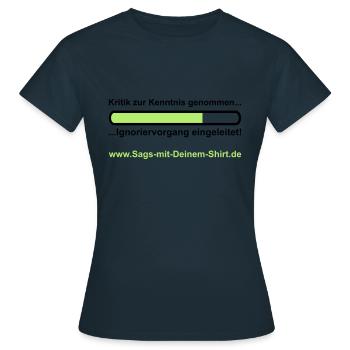 Ignoriervorgang - Promotion - T-shirt Femme - marine - Devant - AI Model Female 172 dark (172cm)